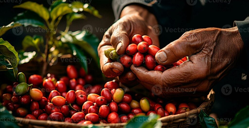 Coffee Beans ready to harvest at our Coffee Farm