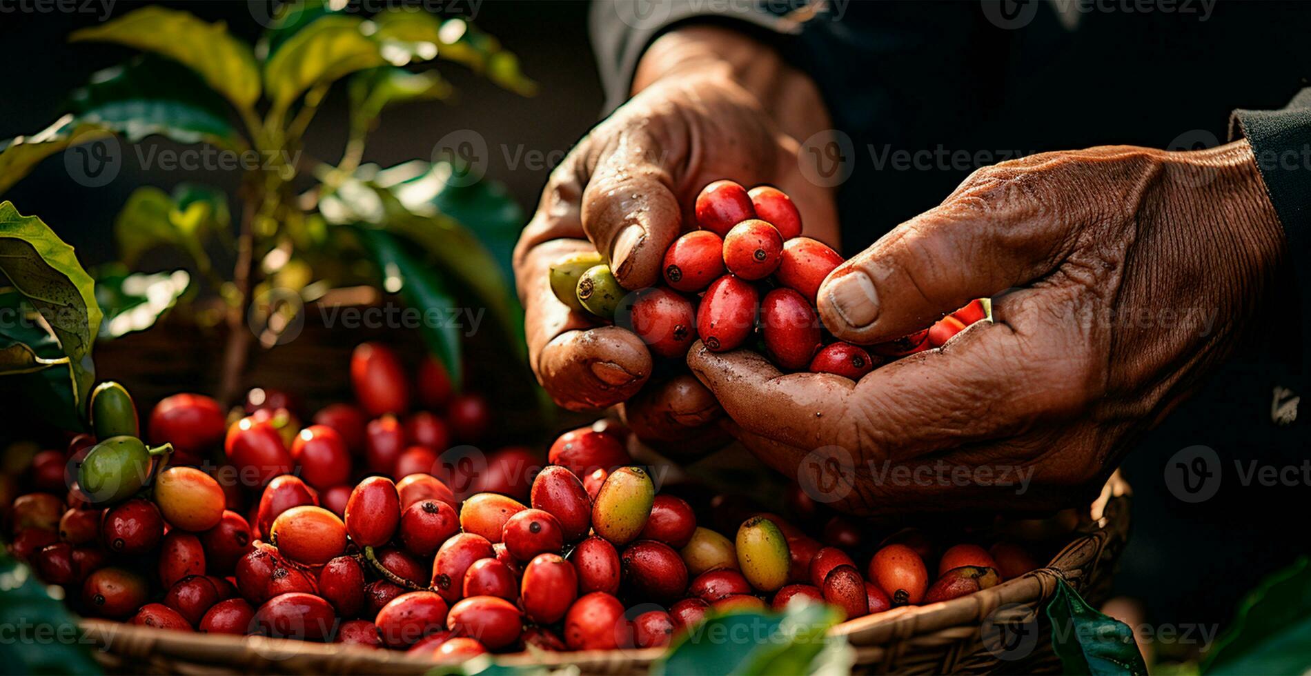 Coffee Beans ready to harvest at our Coffee Farm